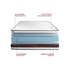 SomnessPack double sommiermatelas FORM 2 oreillers memoire de forme Couette Percale