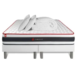SomnessPack matelas ENERGY double sommiers blanc Couette 2 oreillers