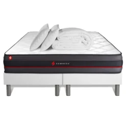 SomnessPack matelas REGEN double sommiers blanc Couette2 oreillers