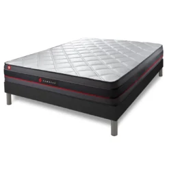 SomnessPack prêt a dormir matelas a memoire de forme sommier kit noirCouette 2 oreillers