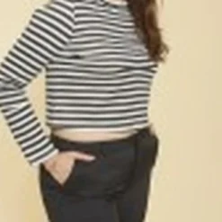 3 SUISSESBlouse manches longues femmenoir;blanc
