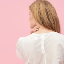 3 SUISSESBlouse manches longues élastiquées femme - Rose blanc en coton