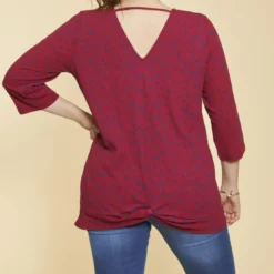 3 SUISSESBlouse manches 3/4 noeud bas du dos femme