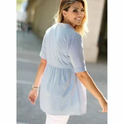 3 SUISSESBlouse rayée manches courtes col mao femme - Autres