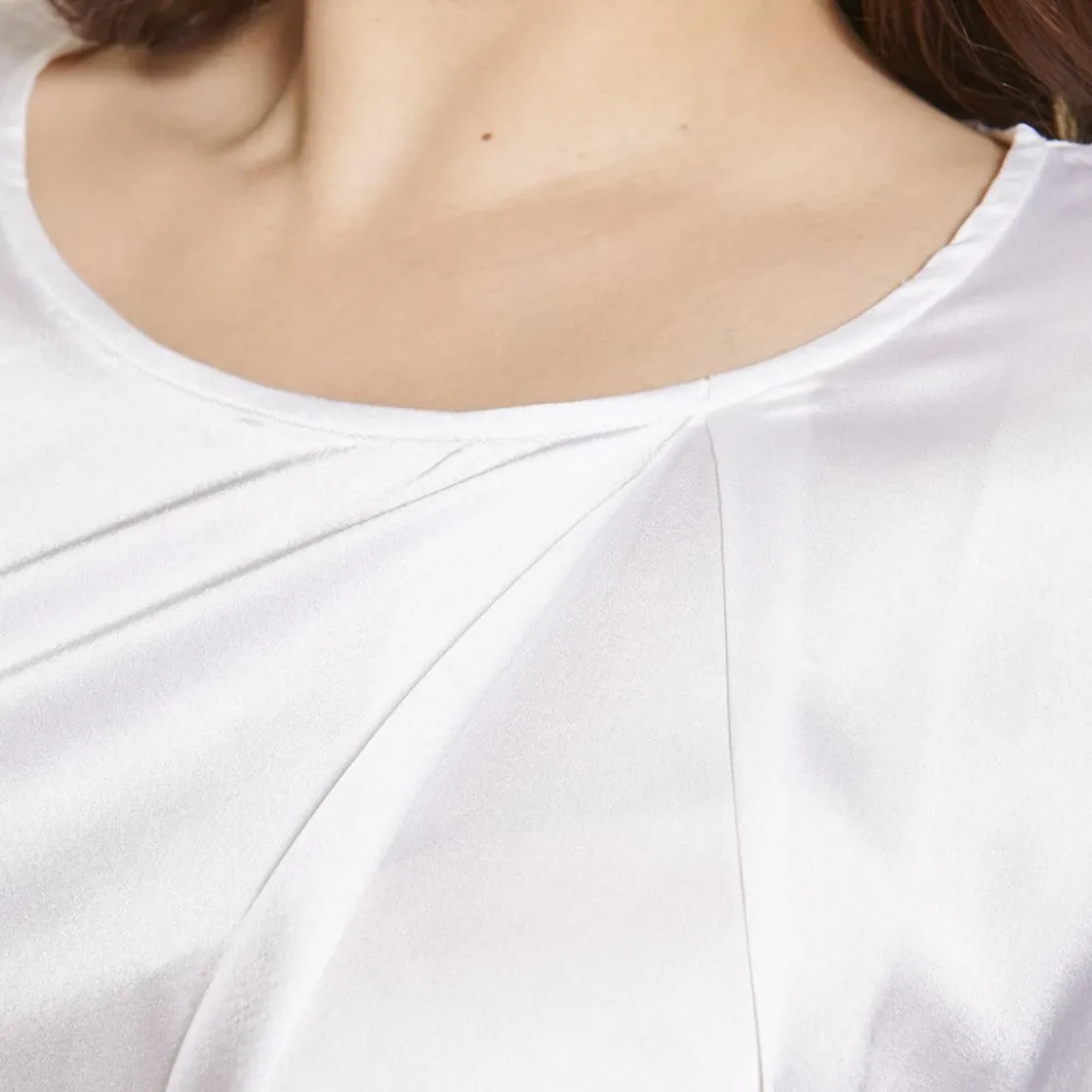 3 SUISSESBlouse Unie Manches Courtes Femme blanc