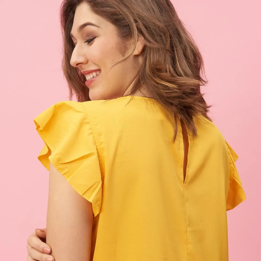 3 SUISSESBlouse à volants femme - Jaune