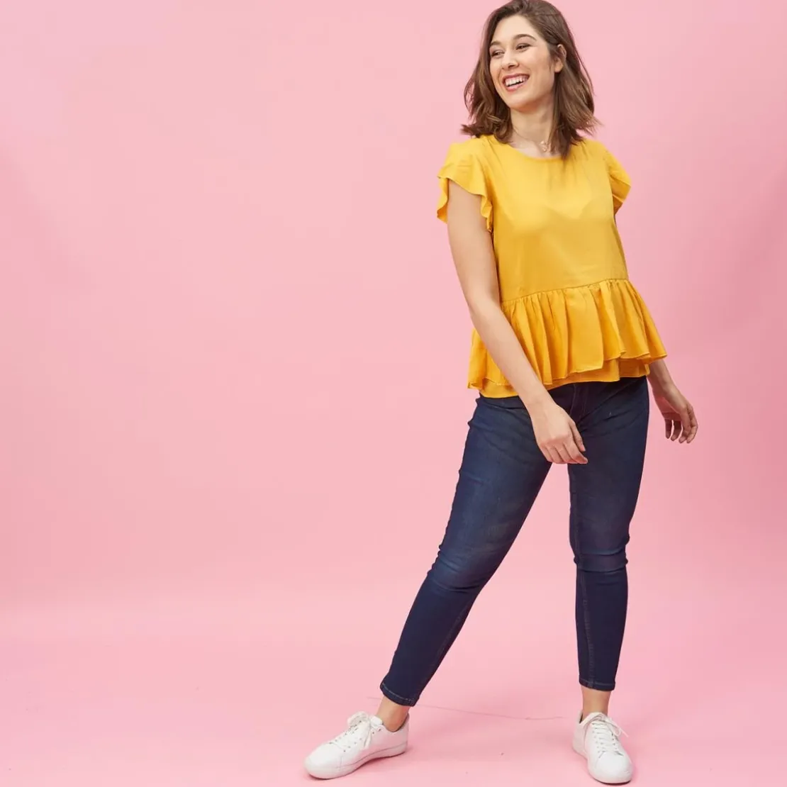 3 SUISSESBlouse à volants femme - Jaune