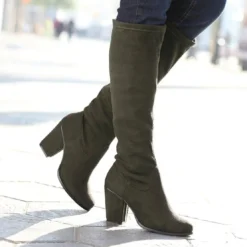 3 SUISSESBottes talon carré femme - Kaki