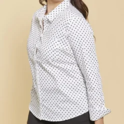 3 SUISSESChemise manches longues bas arrondi femme - Blanc et Bleu