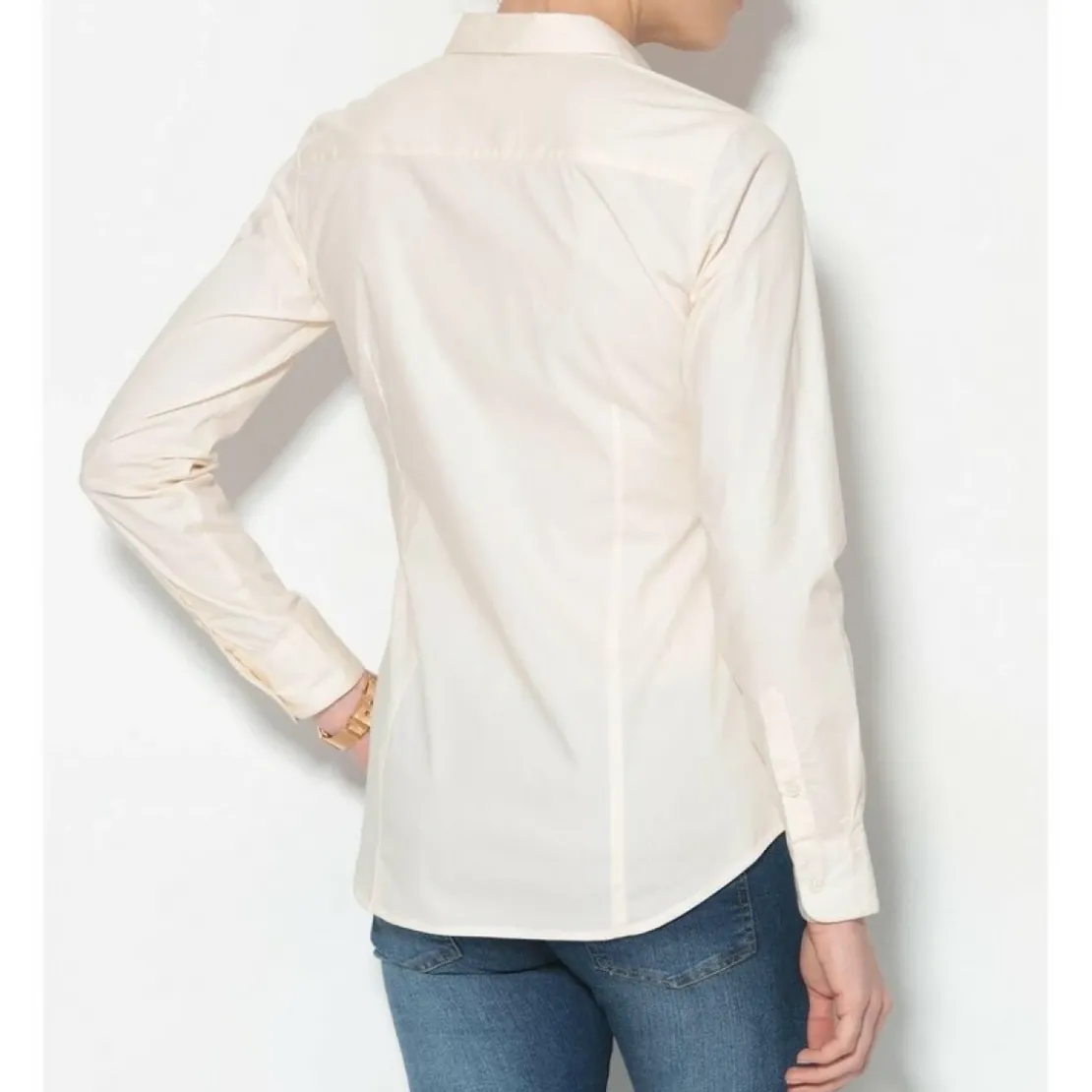 3 SUISSESChemisier manches longues femme - Blanc en coton