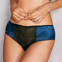 3 SUISSESCulotte brésilienne couture centrale dos femme - Noir - Bleu