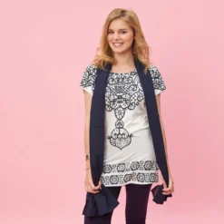 3 SUISSESEnsemble tee-shirt, legging et foulard femme - Bleu en coton