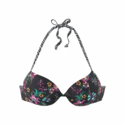 3 SUISSESHaut de Bikini femme Push-Up-Top Sugar Venice Beach - Noir - Imprimé