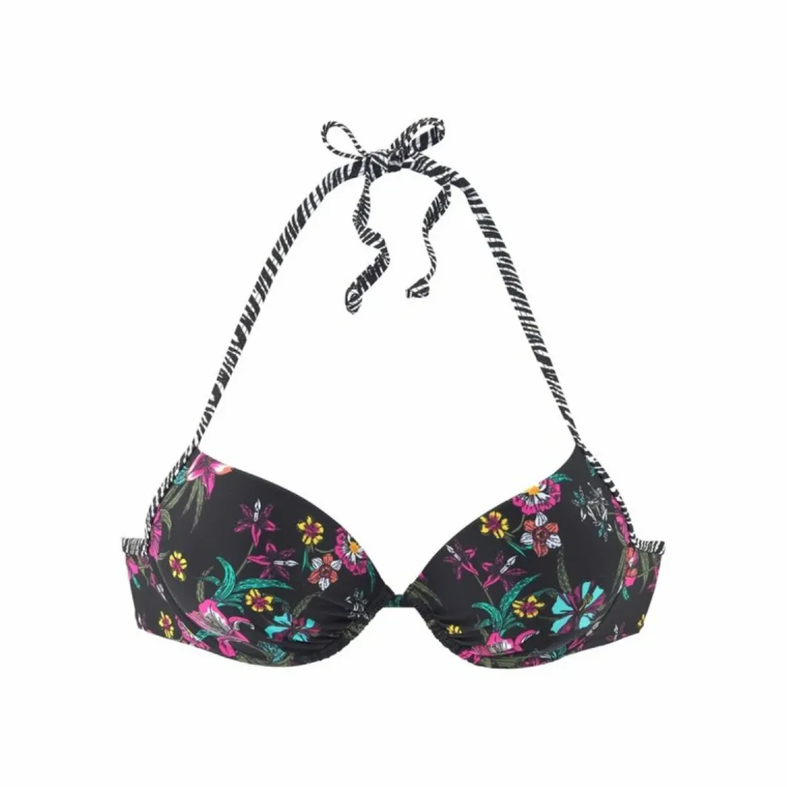 3 SUISSESHaut de Bikini femme Push-Up-Top Sugar Venice Beach - Noir - Imprimé
