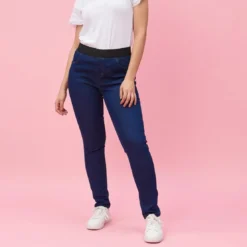 3 SUISSESJean taille élastique plane grandes tailles femme - bleu foncé