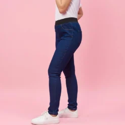 3 SUISSESJean taille élastique plane grandes tailles femme - bleu foncé