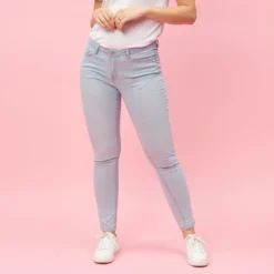 3 SUISSESJean étroit coupe 5 poches femme - Blue Denim bleu clair