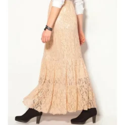 3 SUISSESJupe longue broderie femme - Beige