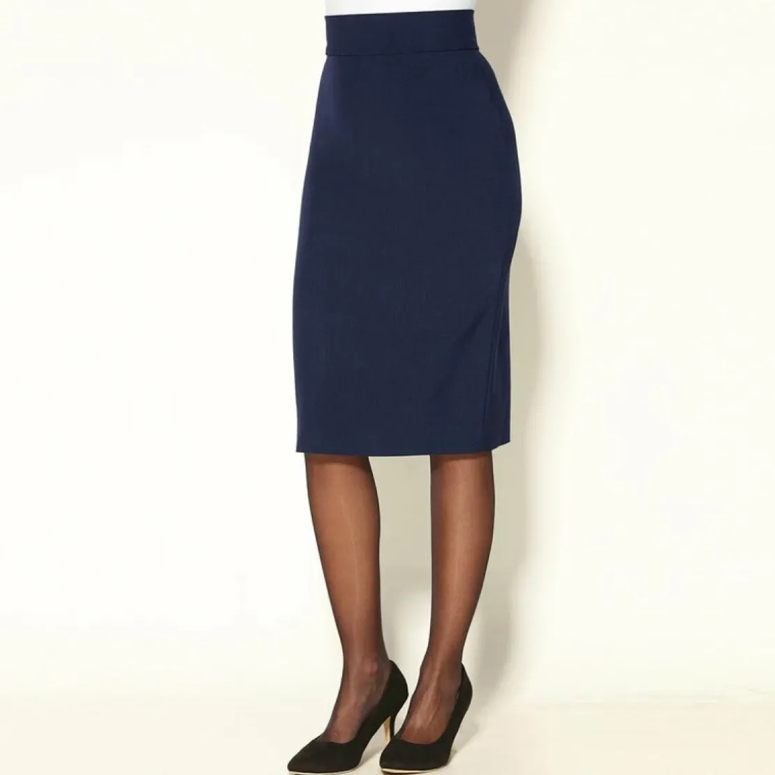 3 SUISSESJupe longue coupe crayon fente dos femme - Bleu