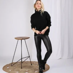 3 SUISSESLegging élastique brillant femme - Noir