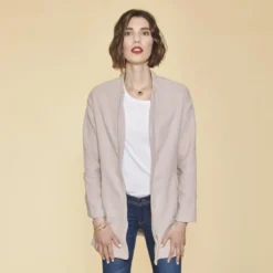 3 SUISSESManteau zippé col arrondi manches longues femme - Rose