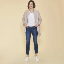 3 SUISSESManteau zippé col arrondi manches longues femme - Rose