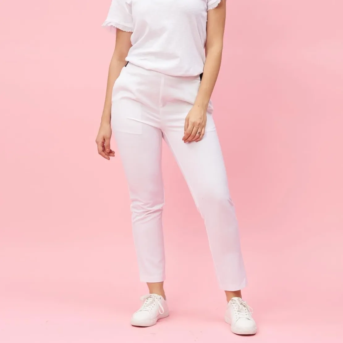 3 SUISSESPantalon élastique coupe 5 poches femme - ÉCRU blanc