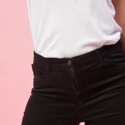 3 SUISSESPantalon 5 poches femme - Noir en coton