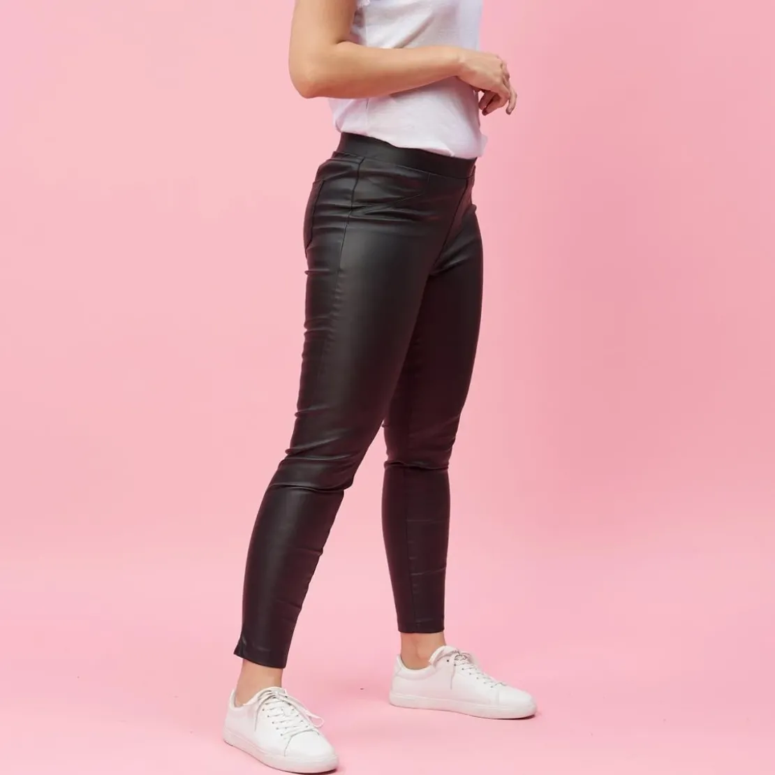 3 SUISSESPantalon taille élastique poches fantaisie femme - Noir