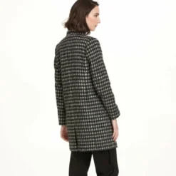 3 SUISSESPardessus masculin imprimé pied de coq femme 3 SUISSES Collection - Noir en laine