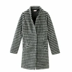 3 SUISSESPardessus masculin imprimé pied de coq femme 3 SUISSES Collection - Noir en laine