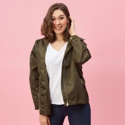 3 SUISSESParka à capuche intérieure manches 3/4 femme - Vert