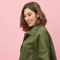 3 SUISSESParka poncho col chemise et boutons femme - Vert