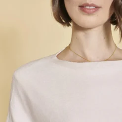 3 SUISSESPull col bateau manches longues franges sur bas femme - Peau beige