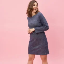 3 SUISSESRobe courte cintrée manches longues femme - Bleu
