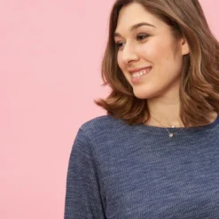 3 SUISSESRobe courte cintrée manches longues femme - Bleu