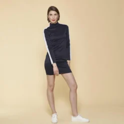 3 SUISSESRobe manches longues bandes contrastées femme - Bleu