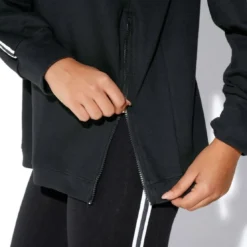 3 SUISSESSweat fitness manches longues zips devant femme - Noir en coton