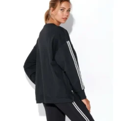 3 SUISSESSweat fitness manches longues zips devant femme - Noir en coton