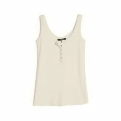 3 SUISSESTee-shirt à bretelles col rond à pressions femme - ÉCRU blanc