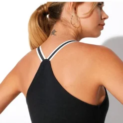 3 SUISSESTee-shirt fitness dos nageur bretelles élastiques femme - Noir en coton