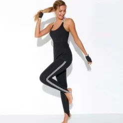 3 SUISSESTee-shirt fitness dos nageur bretelles élastiques femme - Noir en coton