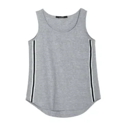 3 SUISSESTee-shirt fitness sans manches élastiques latéraux femme - gris chiné