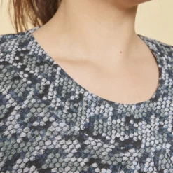 3 SUISSESTee-shirt imprimé col rond plissé manches 3/4 femme - Imprimé Gris
