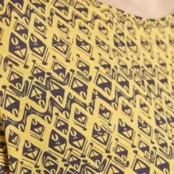 3 SUISSESTee-shirt imprimé manches longues femme - Bleu - Jaune multicolore