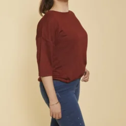 3 SUISSESTee-shirt maille ajourée manches 3/4 femme - Rouge