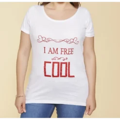 3 SUISSESTee-shirt manches courtes imprimé et franges femme - Blanc en coton