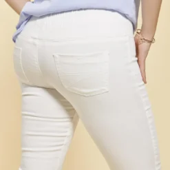 3 SUISSESTregging blanc en twill élastique femme