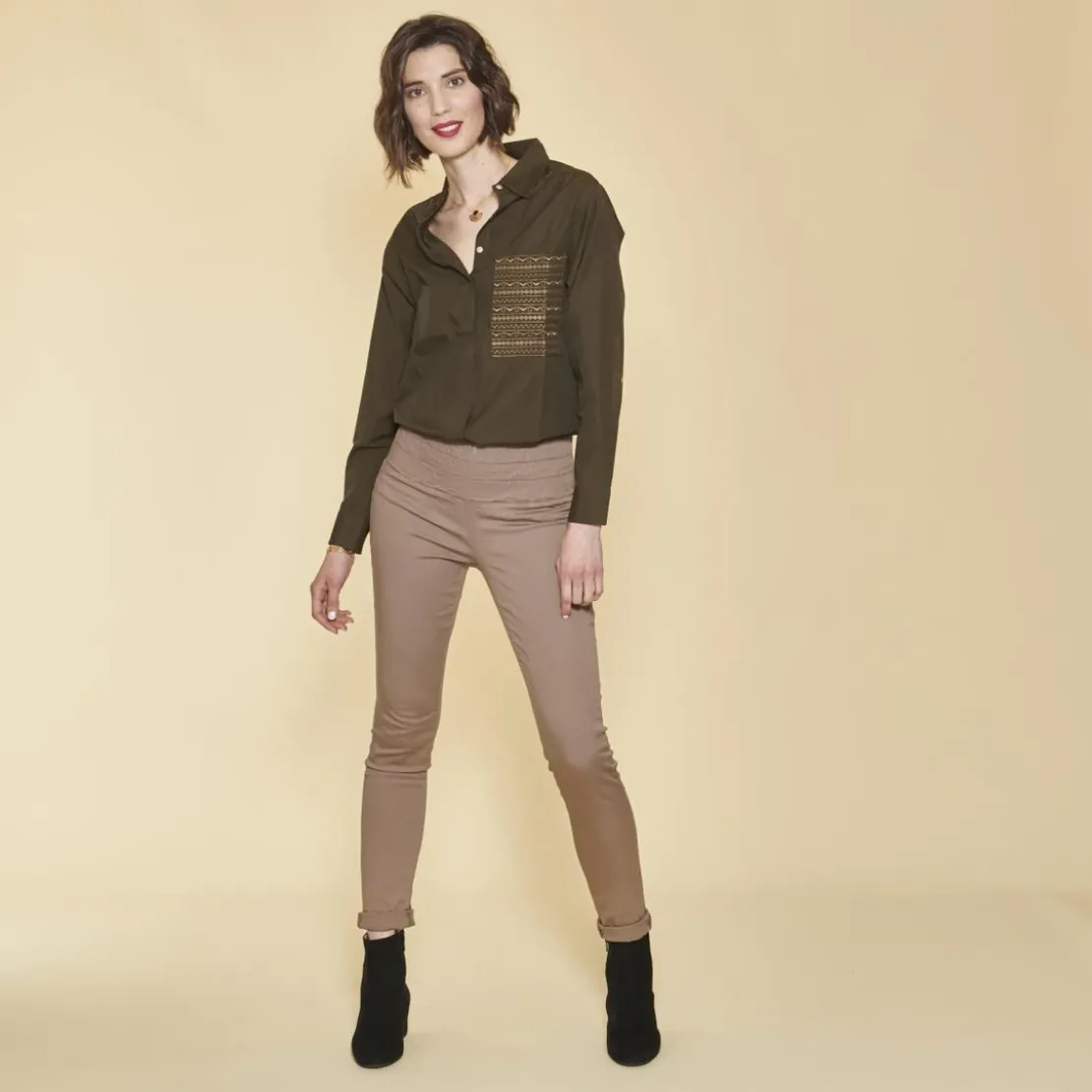 3 SUISSESTregging en twill élastique femme