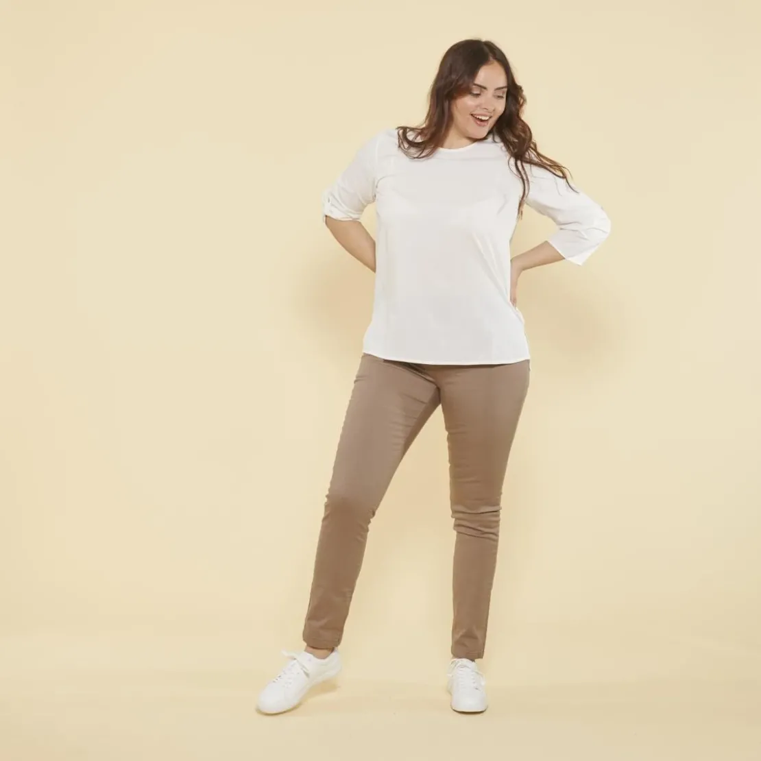 3 SUISSESTregging en twill élastique femme